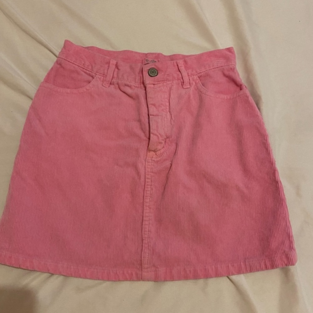 John Galt pink corduroy skirt